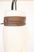 Load image into Gallery viewer, 1980s Belt Leather Tie Wrap Waist Cinch Boho Brown France