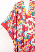 Load image into Gallery viewer, 1940s Silk Kimono Colorful Crane Printed Long Japanese Robe
