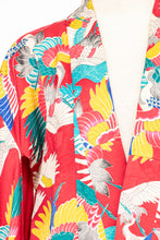 Load image into Gallery viewer, 1940s Silk Kimono Colorful Crane Printed Long Japanese Robe