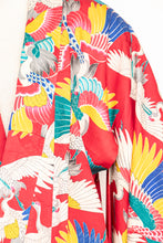 Load image into Gallery viewer, 1940s Silk Kimono Colorful Crane Printed Long Japanese Robe