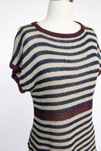 Load image into Gallery viewer, 1970s Sweater Top Stripped Knit Bill Haire Friedricks Sport Rayon Knit M