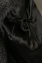 Load image into Gallery viewer, 1960s Coat Patterned Wool Blend Cocktail Jacket Fur Collar M