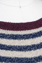 Load image into Gallery viewer, 1970s Sweater Top Stripped Knit Bill Haire Friedricks Sport Rayon Knit M