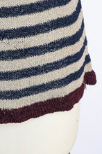 Load image into Gallery viewer, 1970s Sweater Top Stripped Knit Bill Haire Friedricks Sport Rayon Knit M