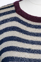 Load image into Gallery viewer, 1970s Sweater Top Stripped Knit Bill Haire Friedricks Sport Rayon Knit M
