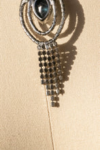 Load image into Gallery viewer, 1950s Rhinestone Necklace Prong Set Blue Iridescent Costume Jewelry