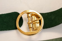 Load image into Gallery viewer, 1980s Belt Green Suede Leather Cinch Waist M