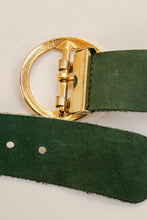 Load image into Gallery viewer, 1980s Belt Green Suede Leather Cinch Waist M
