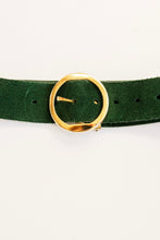 Load image into Gallery viewer, 1980s Belt Green Suede Leather Cinch Waist M
