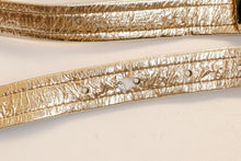 Load image into Gallery viewer, 1950s Belt Black Velvet Gold Metallic Waist Cinch M