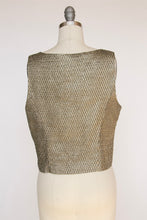 Load image into Gallery viewer, 1960s Vest Top Metallic Gold Lamé Fitted M