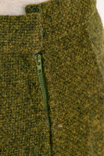 Load image into Gallery viewer, 1960s Pants Wool Tweed Moss Green High Waist Mod Cigarette Leg XS