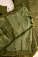 Load image into Gallery viewer, 1960s Pants Wool Tweed Moss Green High Waist Mod Cigarette Leg XS