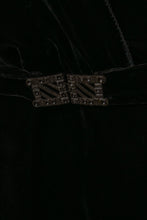 Load image into Gallery viewer, 1920s Dress Black Velvet Chiffon Illusion Deco M