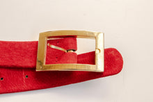 Load image into Gallery viewer, 1980s Belt Red Suede Leather Cinch Waist S
