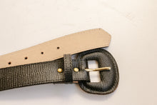 Load image into Gallery viewer, 1960s Belt Thick Black Leather Waist Cinch M