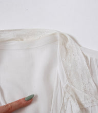 Load image into Gallery viewer, Antique White Cotton Blouse Edwardian 1910s Lace Ruffle M