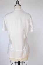 Load image into Gallery viewer, Antique White Cotton Blouse Edwardian 1910s Lace Ruffle M
