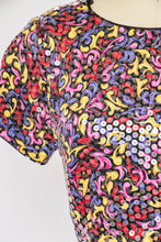 Load image into Gallery viewer, 1980s Dress Sequin Backless Cotton Cocktail M