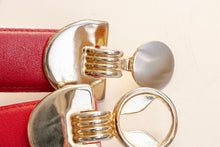 Load image into Gallery viewer, 1980s Belt Red Suede Leather Cinch Waist M