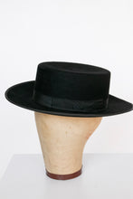 Load image into Gallery viewer, Vintage Bolero Gaucho Hat Wide Brim Black Wool Spanish 1970s