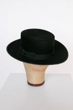 Load image into Gallery viewer, Vintage Bolero Gaucho Hat Wide Brim Black Wool Spanish 1970s