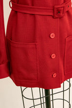 Load image into Gallery viewer, 1970s YSL Shirt Jacket Wool Rust Red Yves Saint Laurent