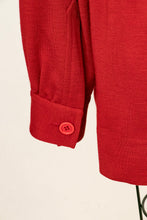 Load image into Gallery viewer, 1970s YSL Shirt Jacket Wool Rust Red Yves Saint Laurent