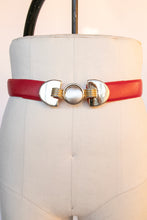 Load image into Gallery viewer, 1980s Belt Red Suede Leather Cinch Waist M