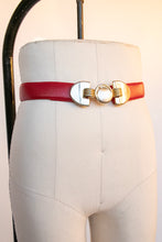 Load image into Gallery viewer, 1980s Belt Red Suede Leather Cinch Waist M