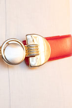 Load image into Gallery viewer, 1980s Belt Red Suede Leather Cinch Waist M