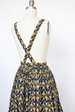 Load image into Gallery viewer, 1950s Pinafore Full Skirt  Cotton Lace Novelty Folk Print XS / S