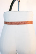 Load image into Gallery viewer, 1970s Western Belt Tooled Leather Silver Buckle S