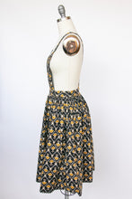 Load image into Gallery viewer, 1950s Pinafore Full Skirt  Cotton Lace Novelty Folk Print XS / S