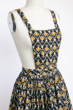 Load image into Gallery viewer, 1950s Pinafore Full Skirt  Cotton Lace Novelty Folk Print XS / S