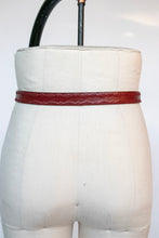Load image into Gallery viewer, 1990s Belt Red Leather Engraved Jewel Buckle Western M
