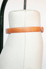 Load image into Gallery viewer, 1980s Belt Snakeskin Leather Waist Cinch Pink Stitch M/S