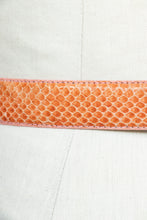 Load image into Gallery viewer, 1980s Belt Snakeskin Leather Waist Cinch Pink Stitch M/S