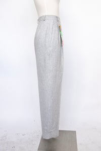 1990s Pants Deadstock Trousers High Waist Wool XS
