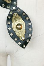 Load image into Gallery viewer, 1980s Belt Leather Studded Metal Medallions Waist Cinch