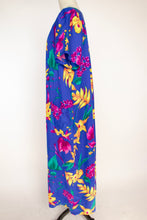 Load image into Gallery viewer, 1970s Kaftan Maxi Dress Floral Printed Muu Mu Shift M