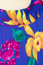 Load image into Gallery viewer, 1970s Kaftan Maxi Dress Floral Printed Muu Mu Shift M