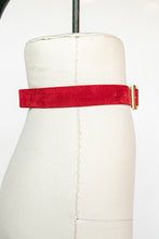 Load image into Gallery viewer, 1980s Belt Red Suede Leather Cinch Waist S