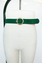 Load image into Gallery viewer, 1980s Belt Green Suede Leather Cinch Waist M