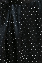 Load image into Gallery viewer, 1970s Midi Full Skirt Dress Black Stars Rayon Satin M