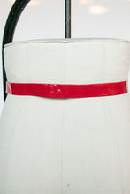 Load image into Gallery viewer, 1960s Belt Red Vinyl Gold Buckle Waist Cinch M/L