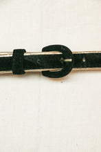 Load image into Gallery viewer, 1950s Belt Black Velvet Gold Metallic Waist Cinch M