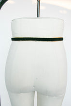 Load image into Gallery viewer, 1950s Belt Black Velvet Gold Metallic Waist Cinch M