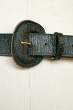 Load image into Gallery viewer, 1960s Belt Thick Black Leather Waist Cinch M