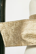 Load image into Gallery viewer, 1960s Belt Metallic Gold Vinyl Faux Leather Cinch Waist 1950s